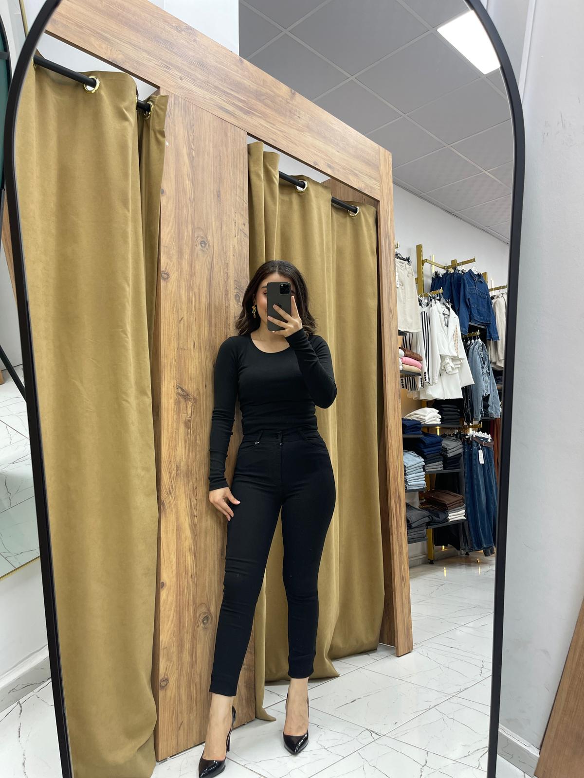 Suen Likralı Dar Paça Kot Pantolon - Siyah