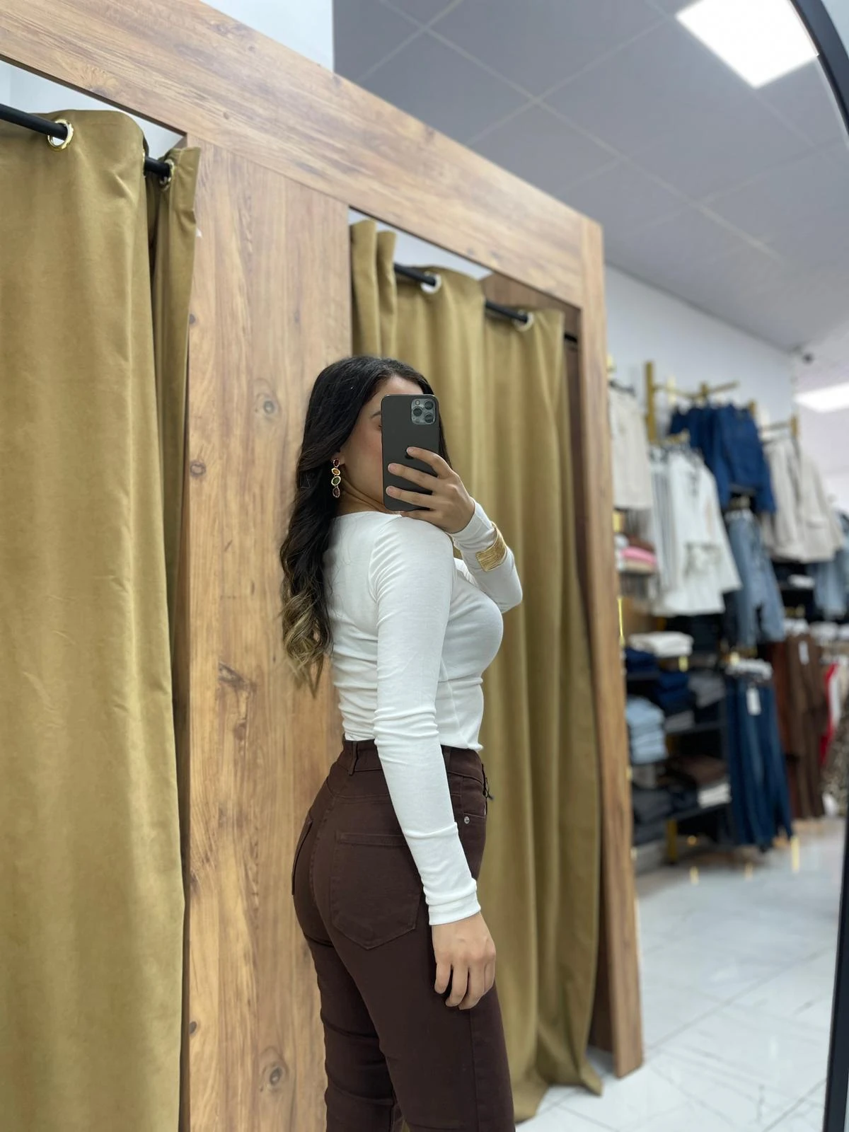 Suen Likralı Dar Paça Kot Pantolon - Kahverengi