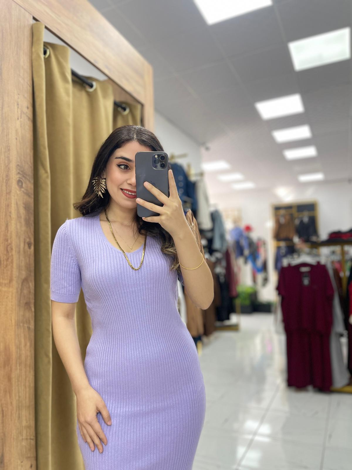 1 Alana 1 Bedava Rade Elbise  - Lila