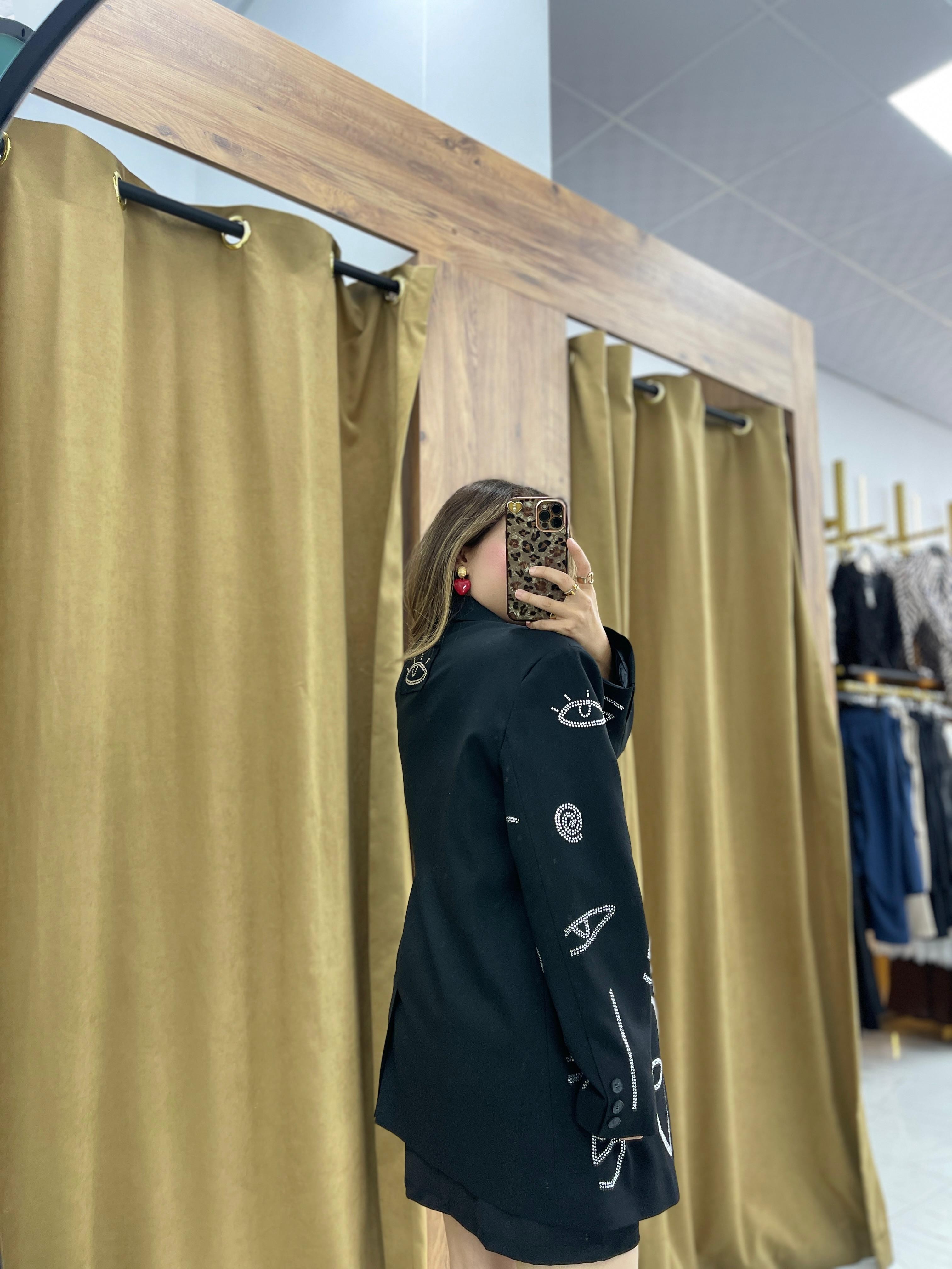 Taş Detaylı  Blazer Ceket 