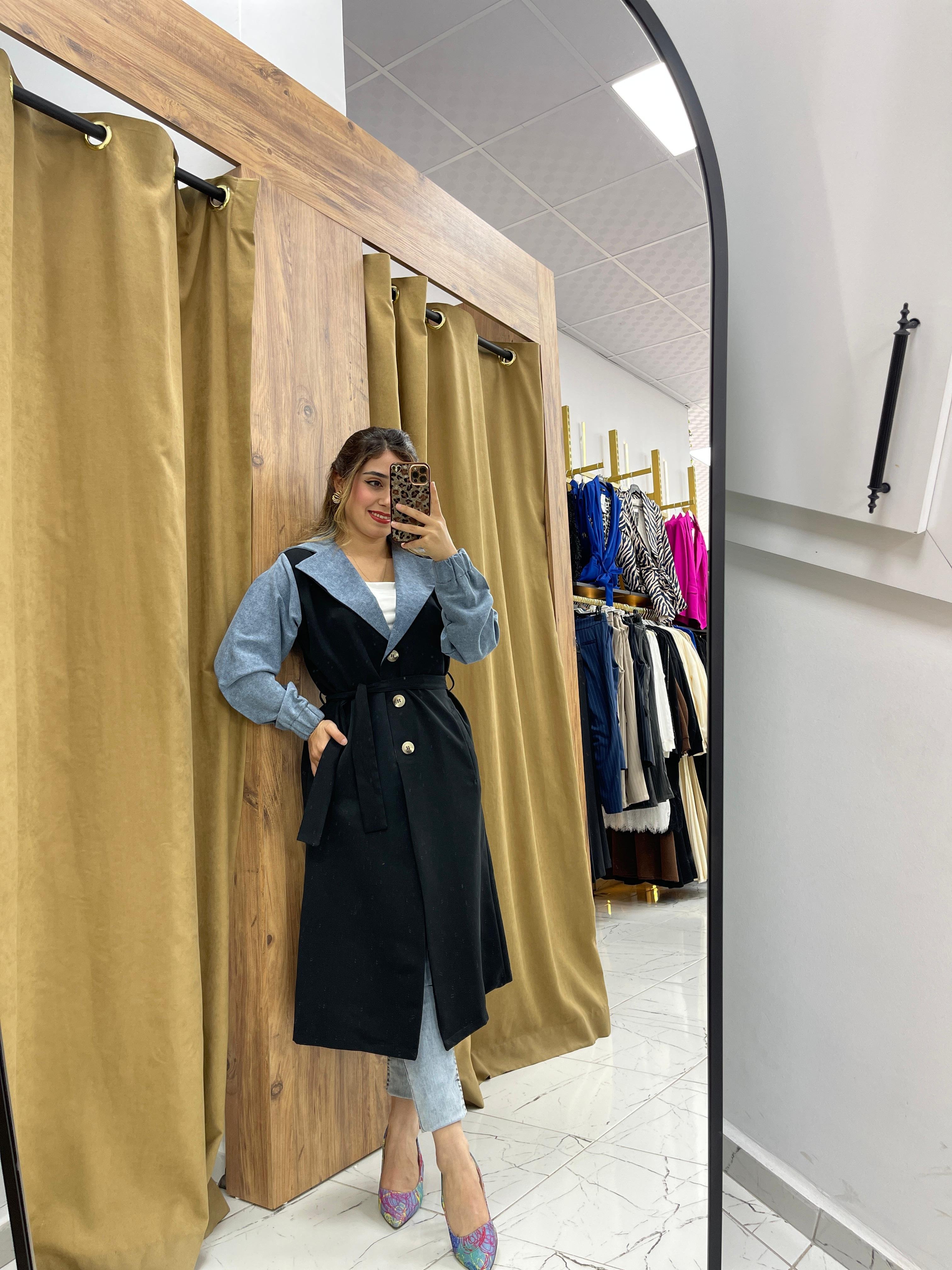 Jenni Kot Detaylı Trenç - Siyah
