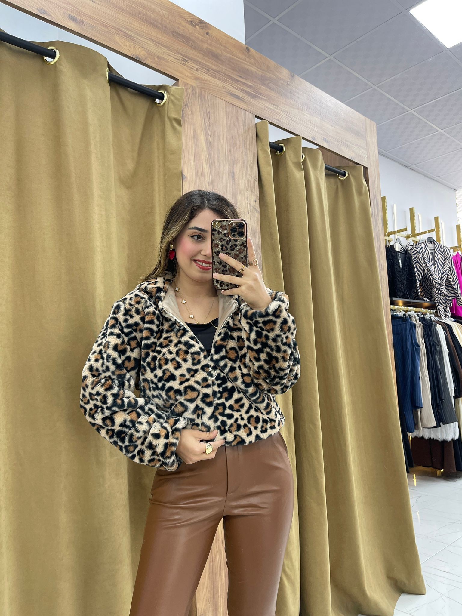 Yumoş Desenli Ceket  - Leopar Desen