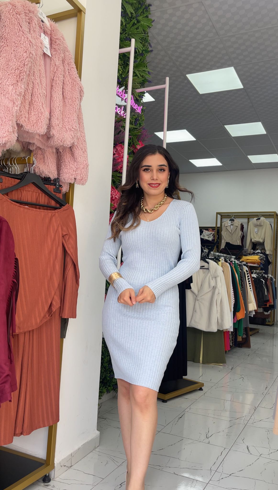 Triko Elbise - Bebe Mavisi