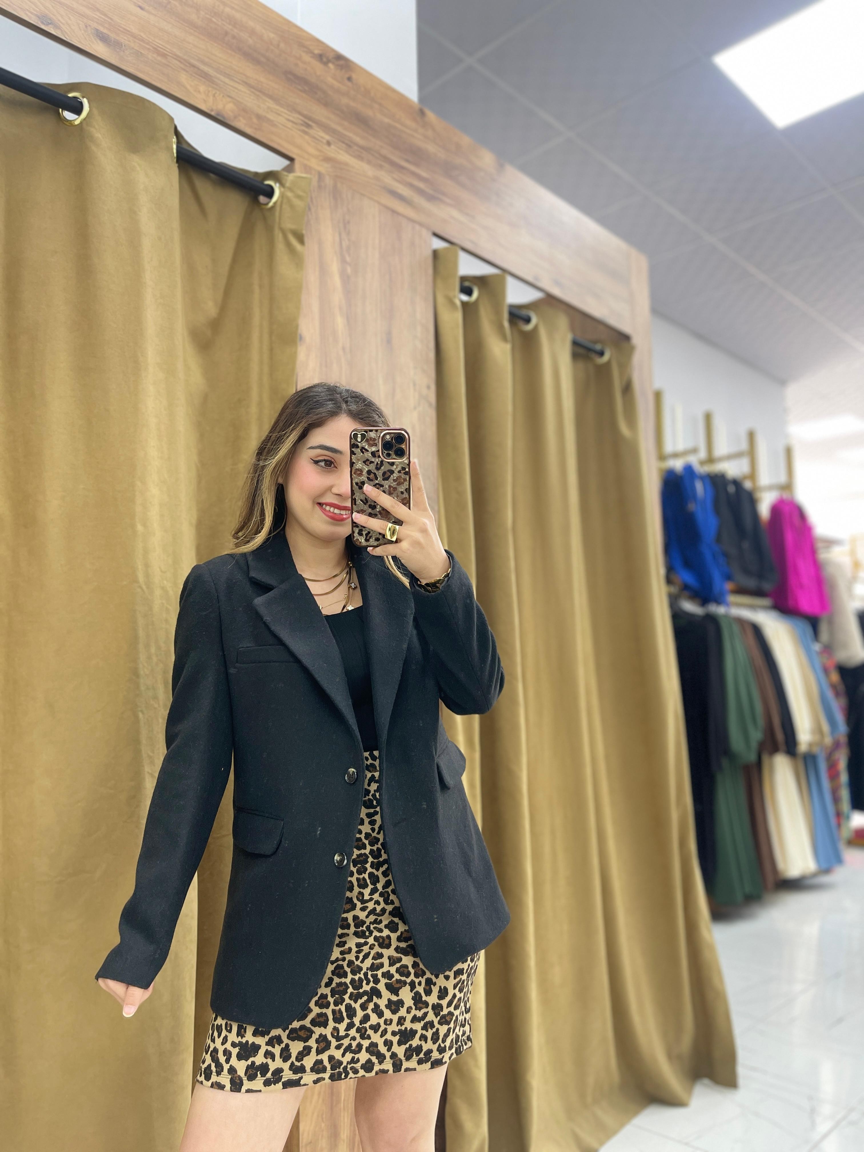 Kaşe Blazer Ceket - Siyah