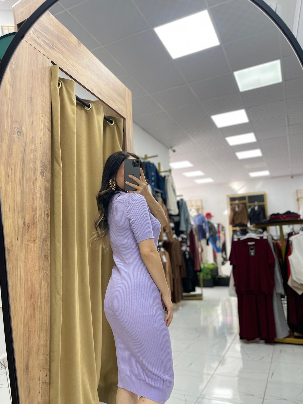 1 Alana 1 Bedava Rade Elbise  - Lila