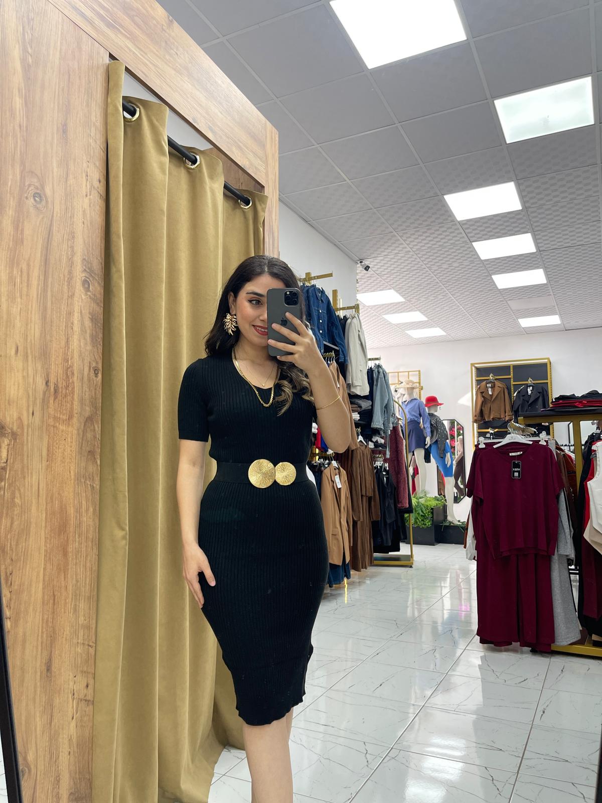 1 Alana 1 Bedava Rade Elbise  - Siyah