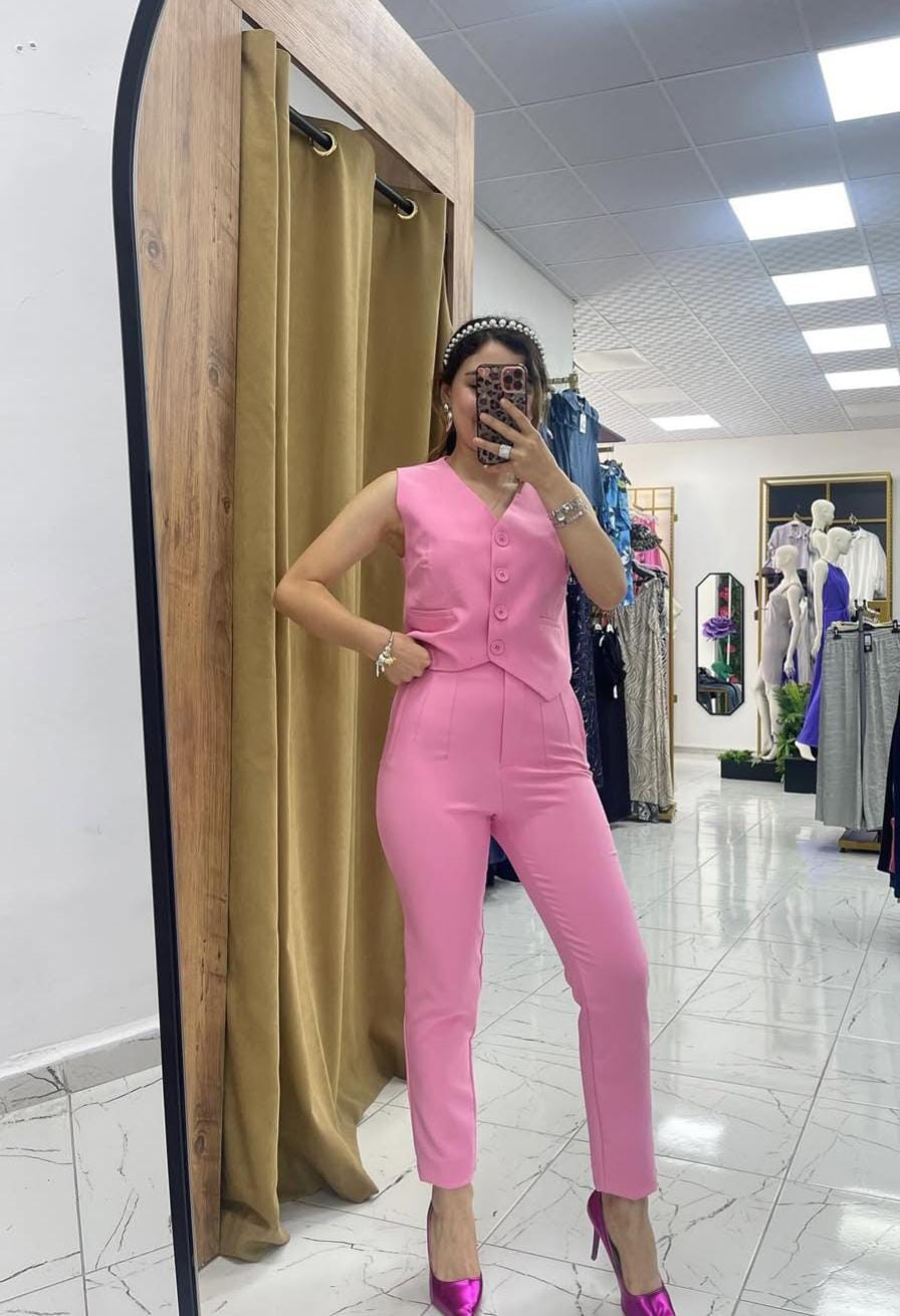 Mias Yelekli Takım  - Pembe