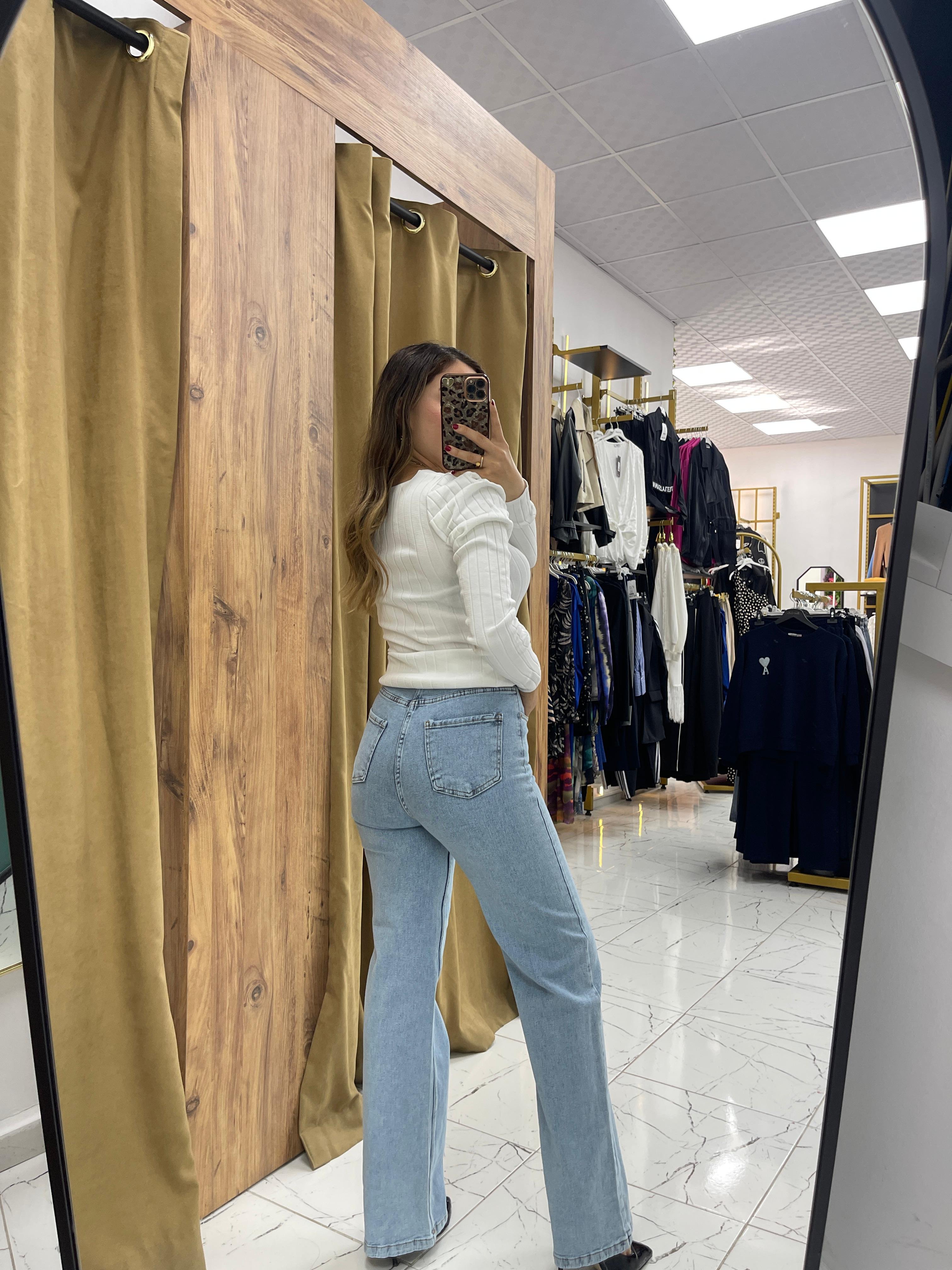 Ön Şeritli Kot Pantolon 