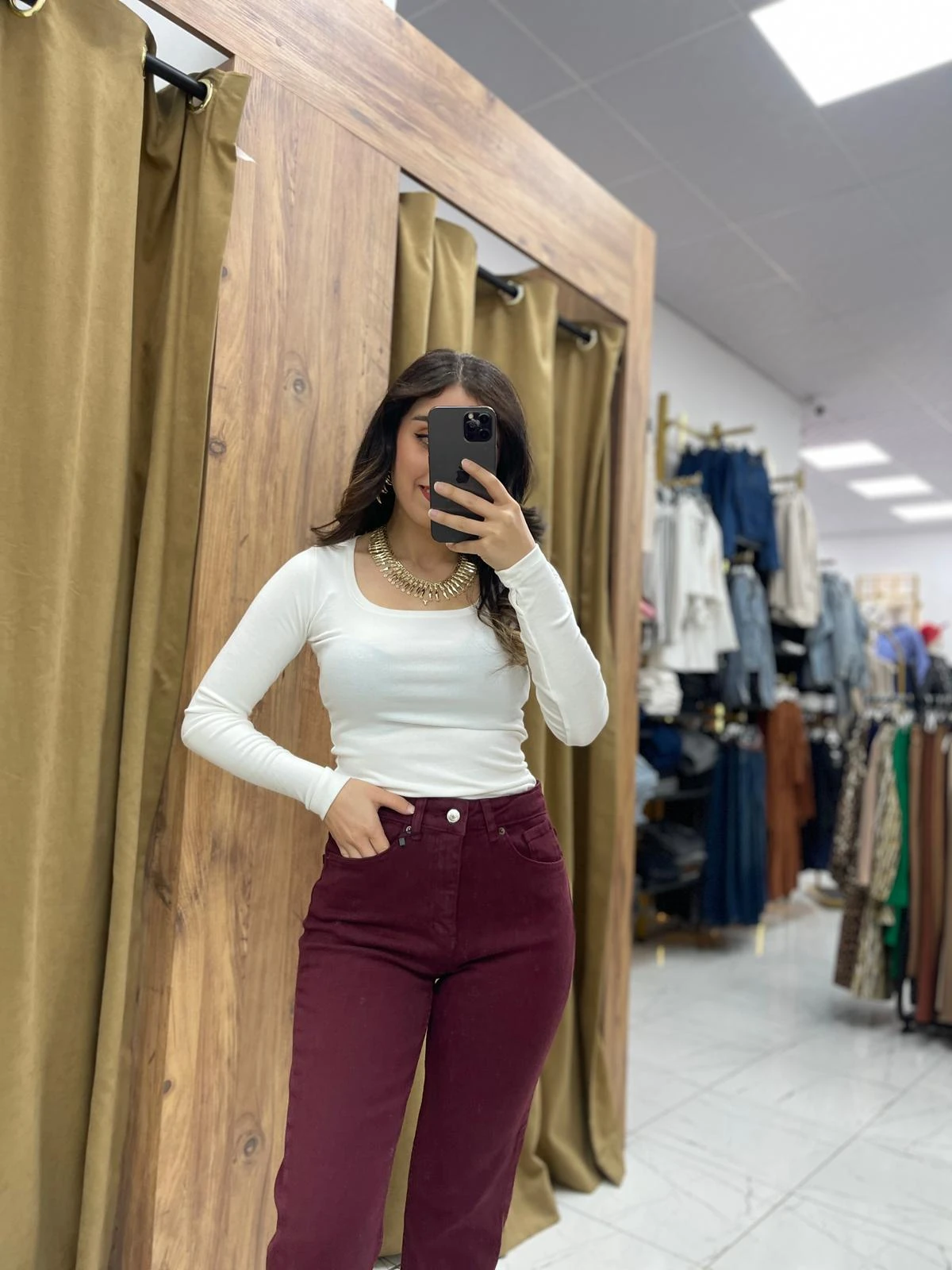 Paça Kesik Kot - Bordo