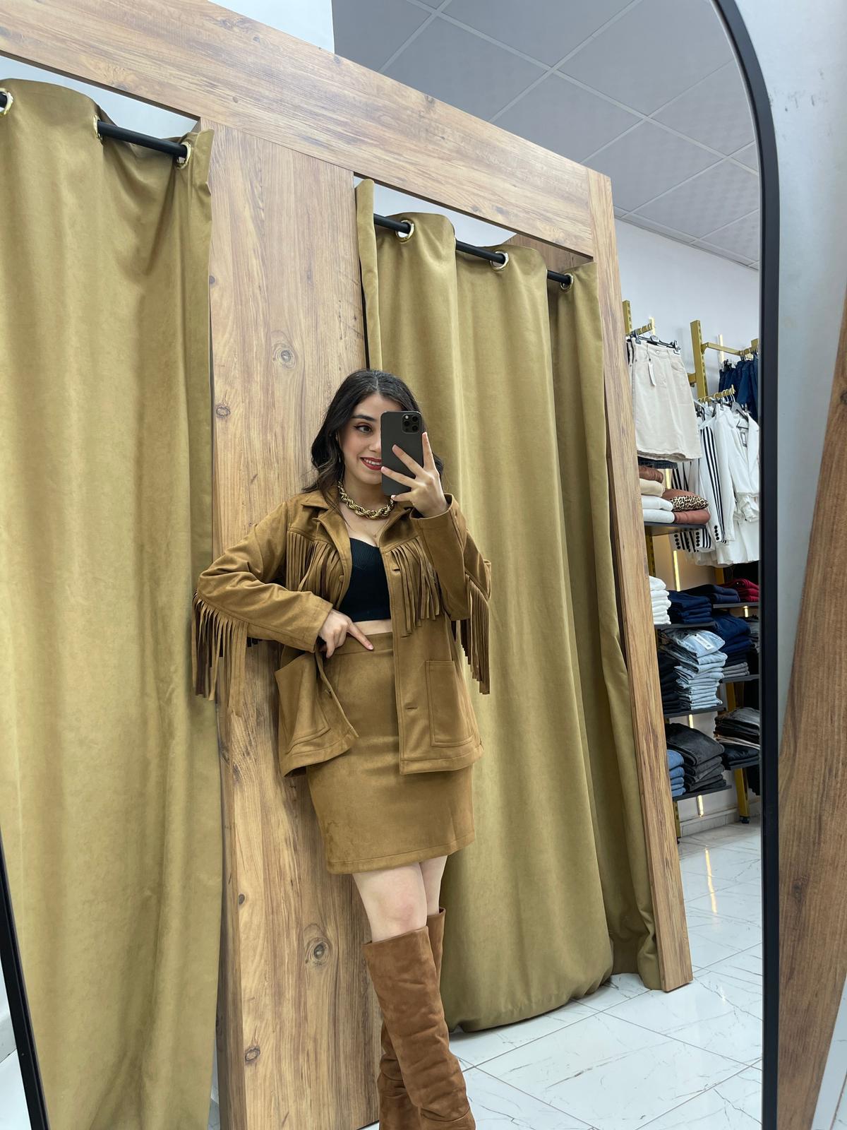 Desy  Süet Takım - Kahverengi