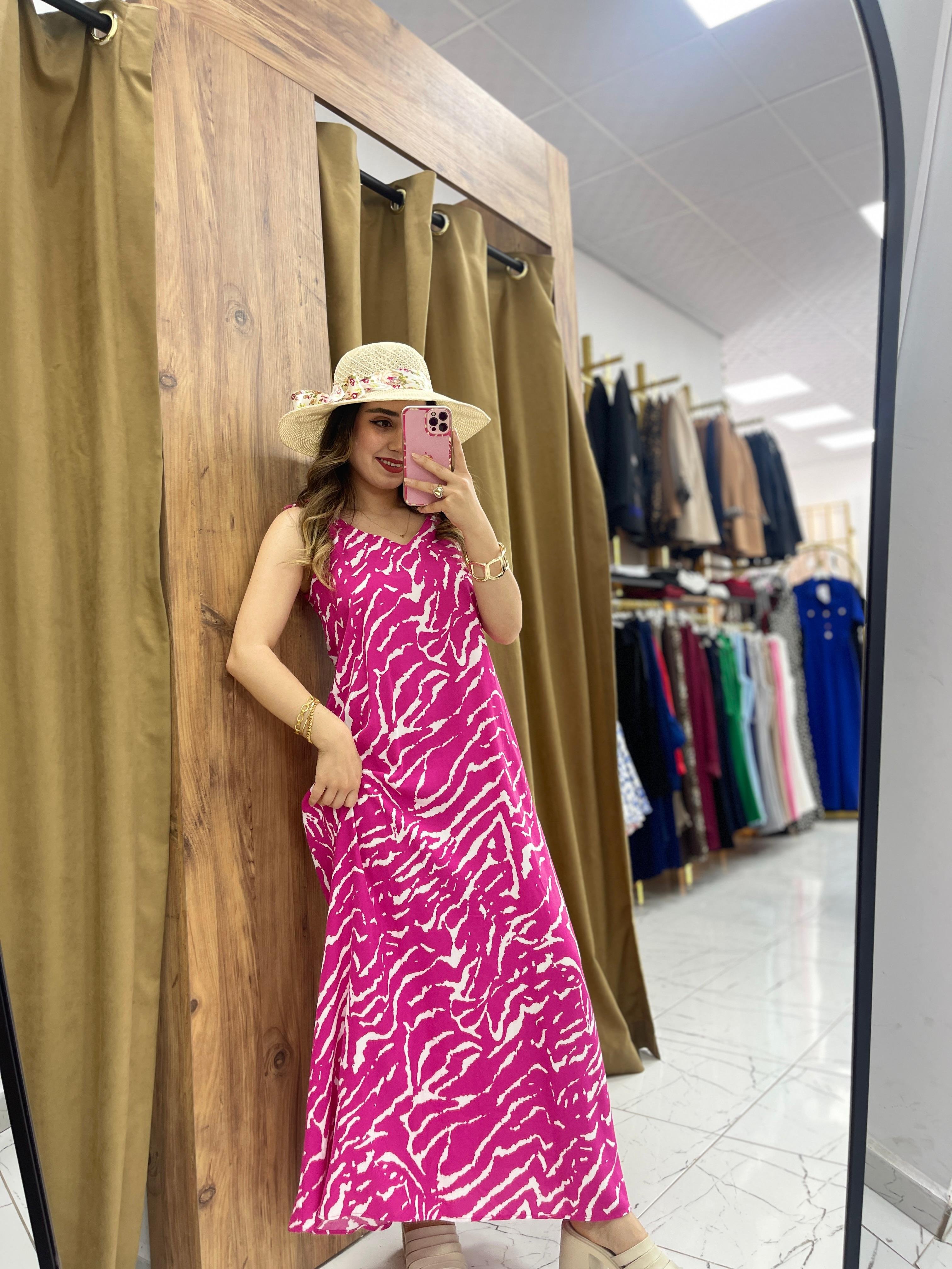 Venes İp Askılı Elbise  - Pembe
