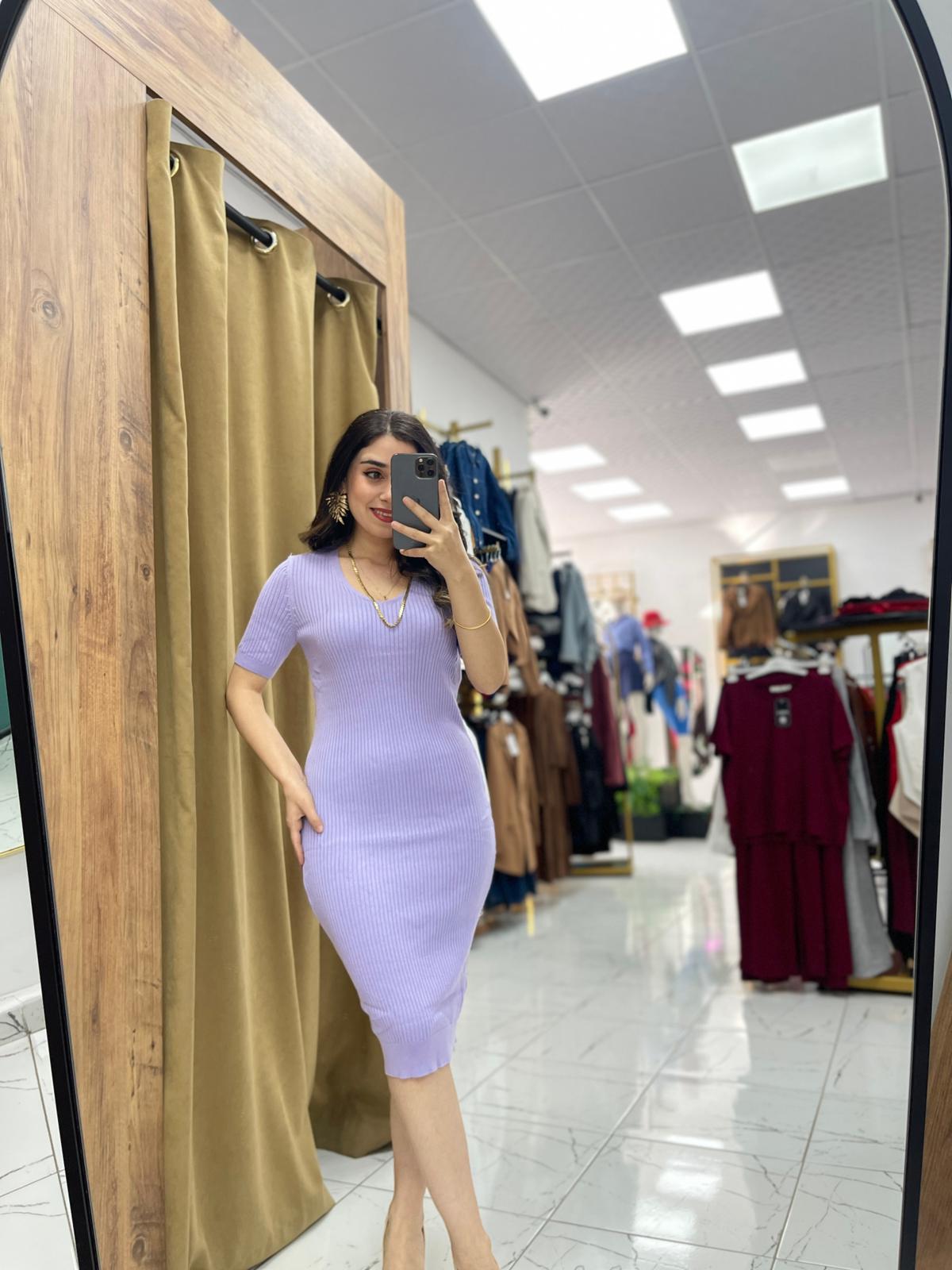 1 Alana 1 Bedava Rade Elbise  - Lila