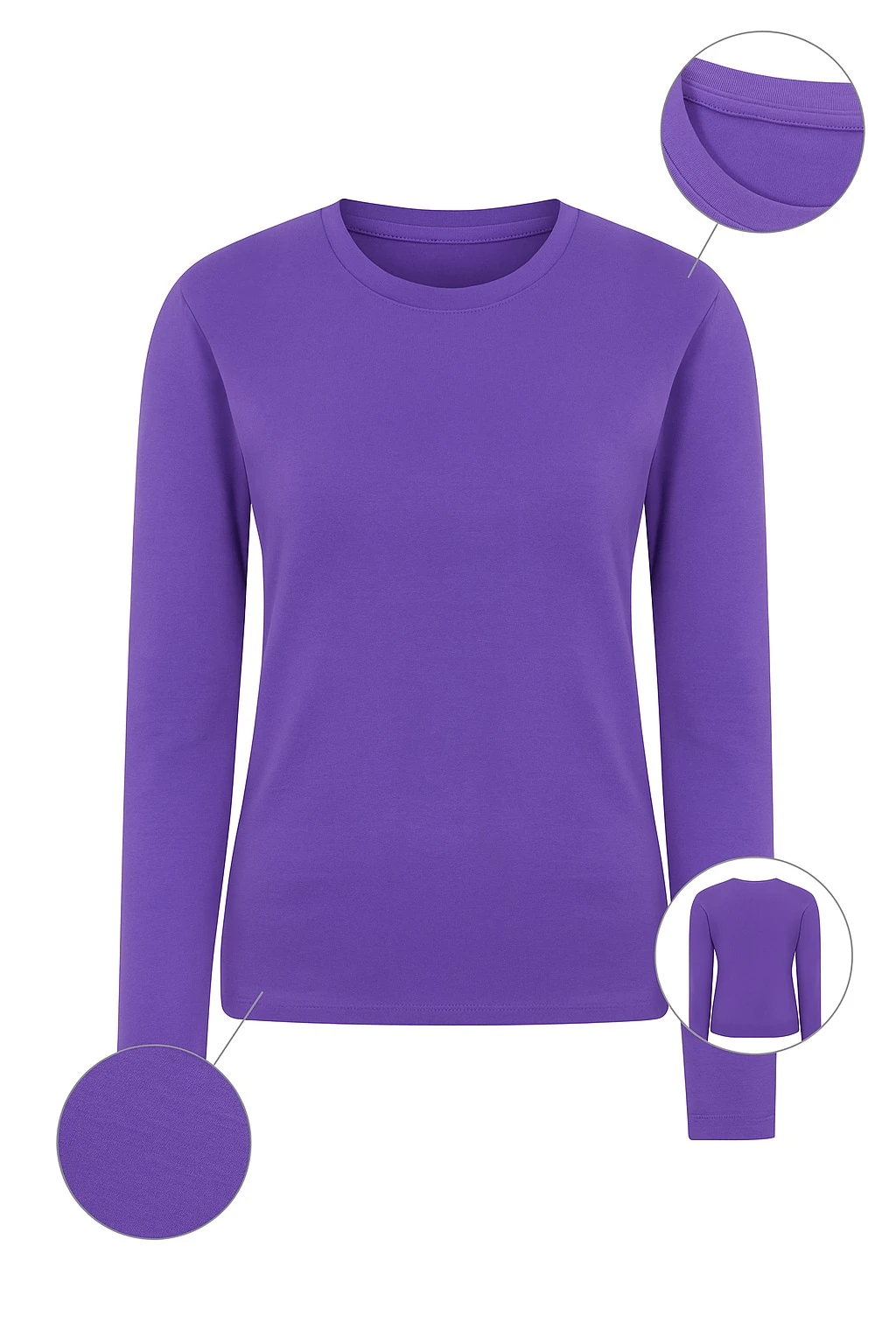 Kadın Uzun Kollu Basic Body – Mor