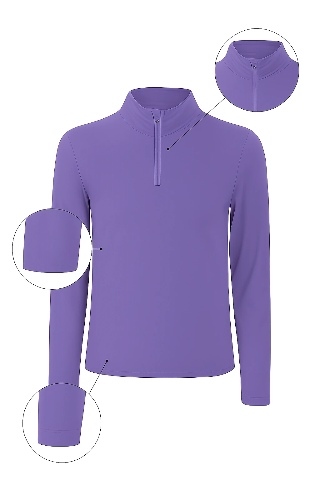 Mor Fermuarlı Sweatshirt