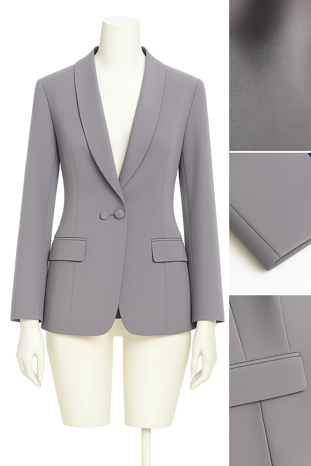 Minimalist Gri Kadın Blazer Ceket