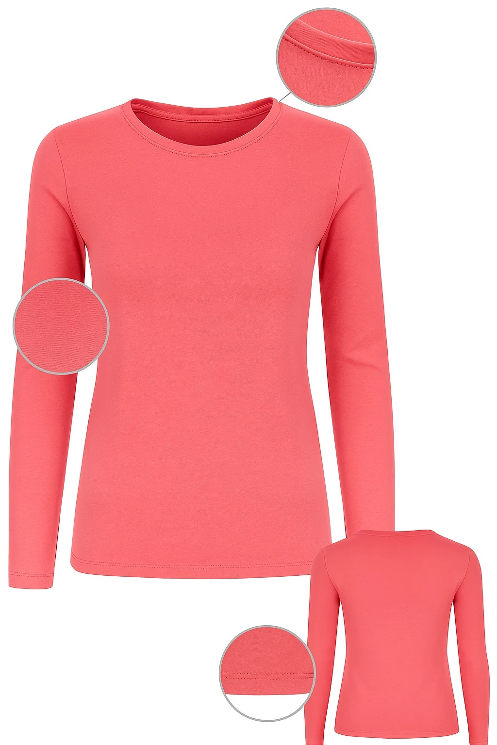 Kadın Uzun Kollu Basic Body – Mercan