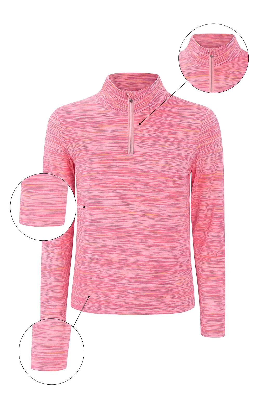 Mercan Pembe Fermuarlı Sweatshirt