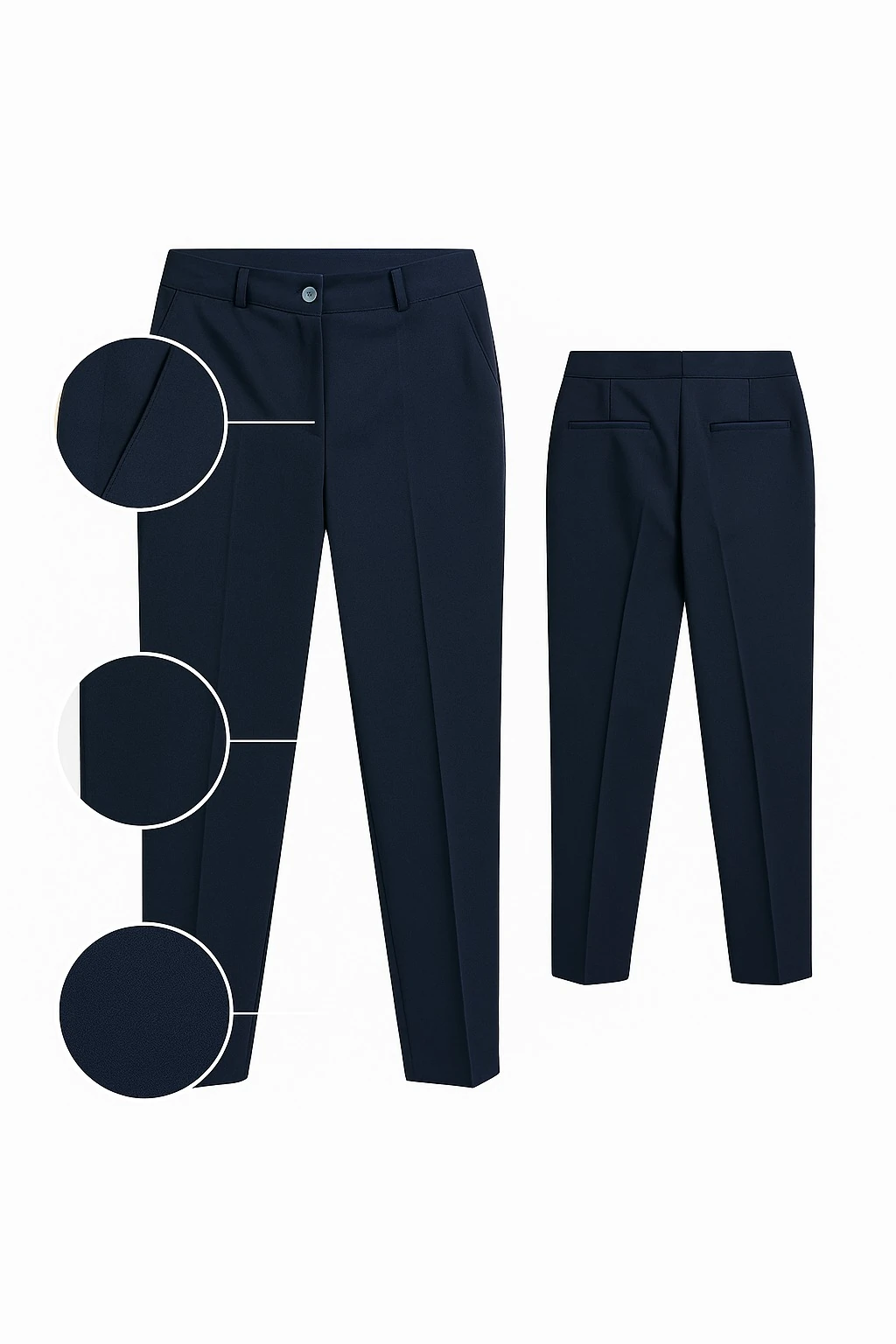 Dikiş Detaylı Dar Kesim Kumaş Pantolon – Lacivert