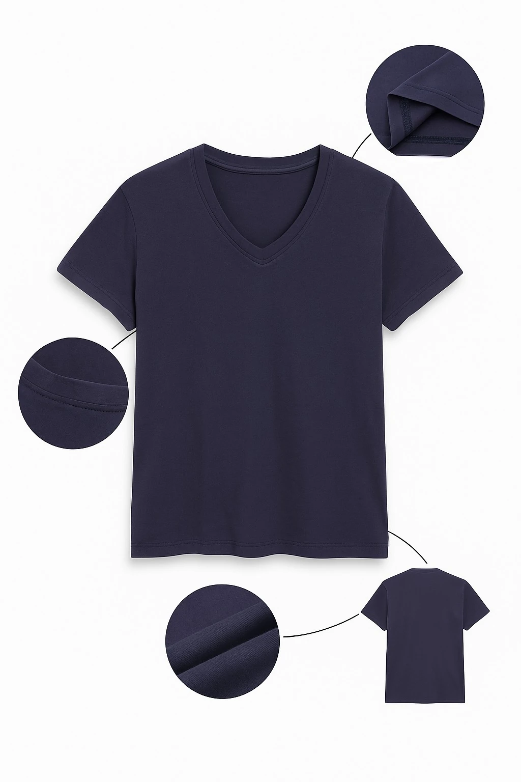 Antrasit V Yaka Tişört