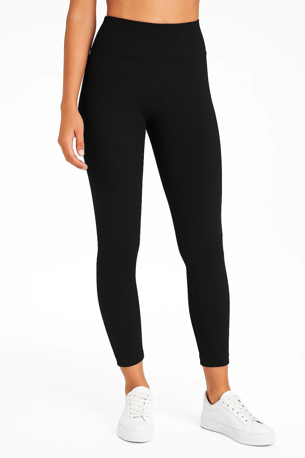 Fitilli Yüksek Bel Spor Tayt – Siyah