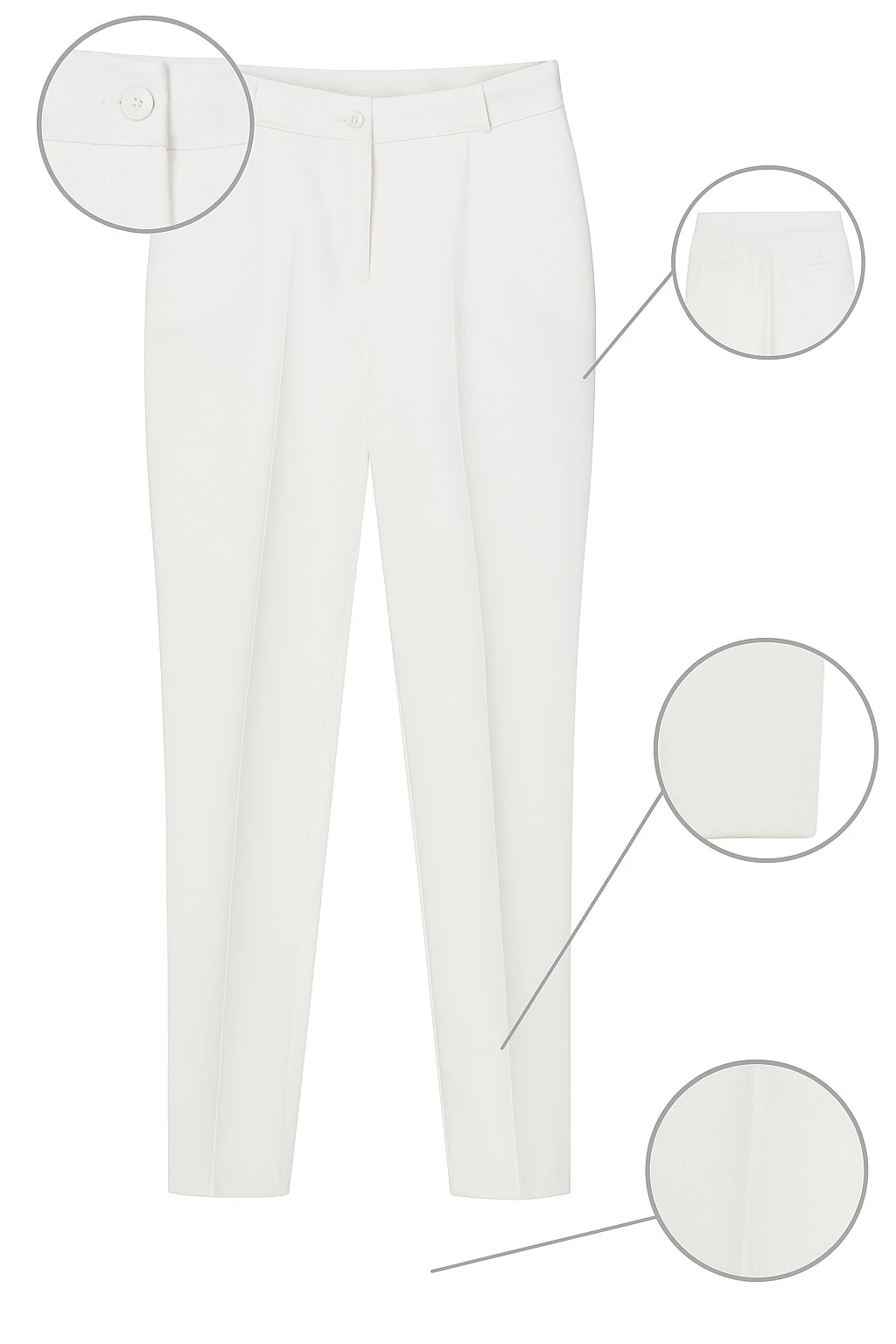 Beyaz Klasik Kumaş Pantolon