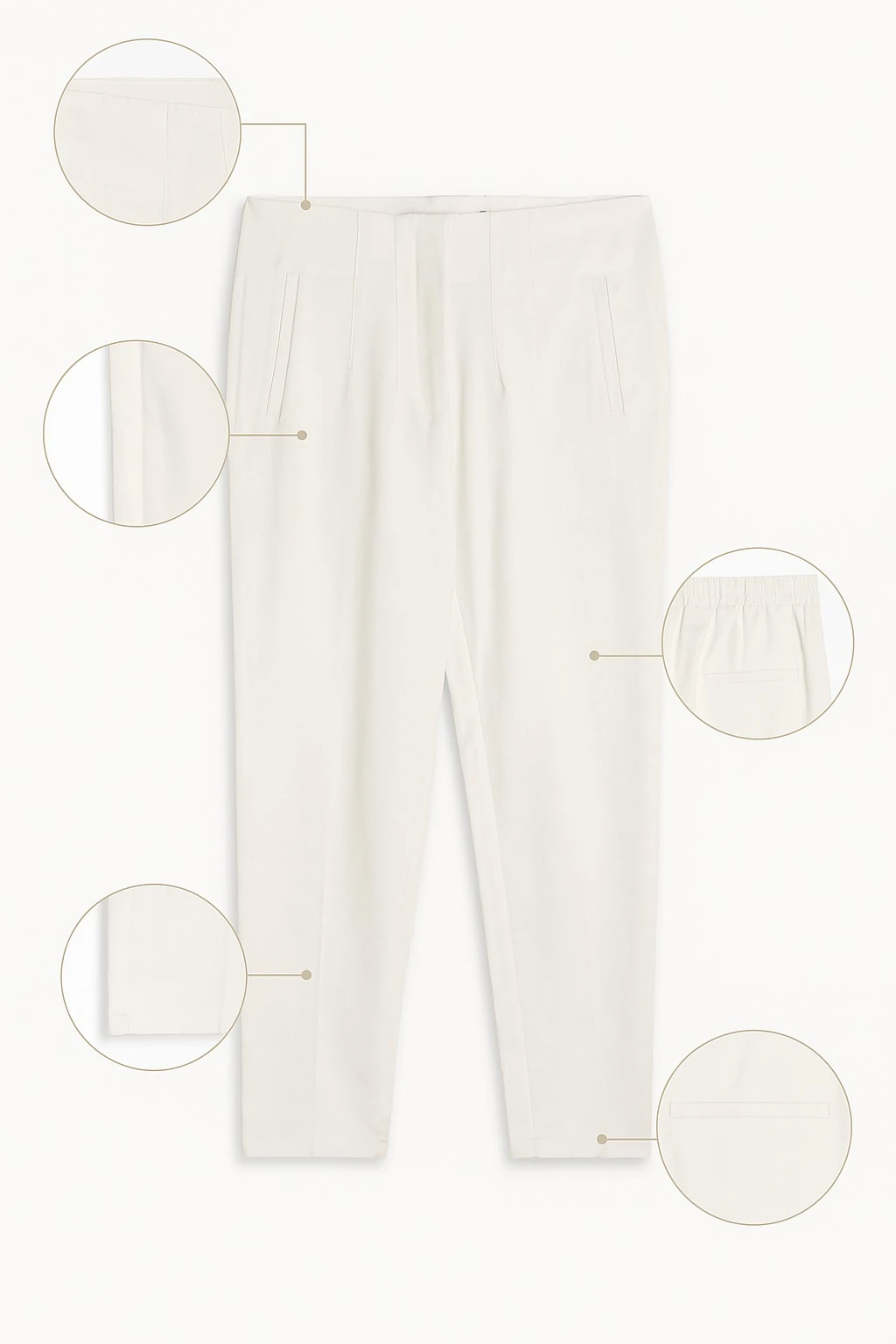 Çimalı Beyaz Pantolon