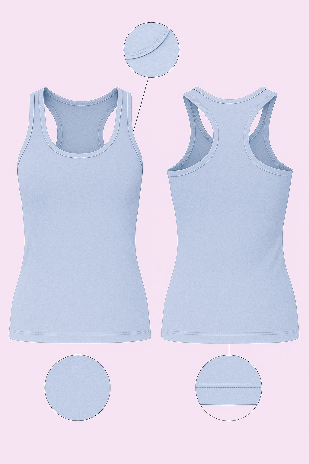 Kadın Atlet Basic Body – Pastel Mavi