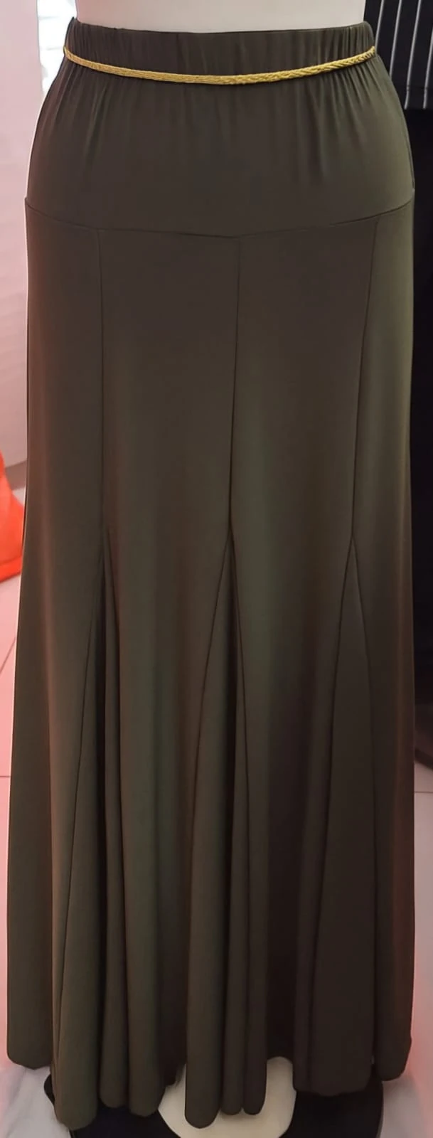 Kadın Anvelop Kesim Uzun Etek - Haki