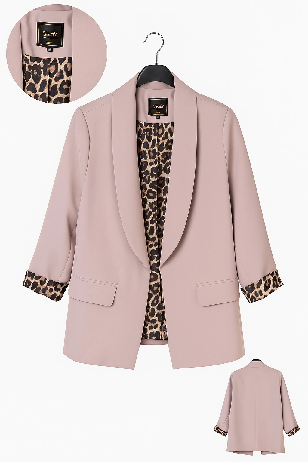 Kadın Desenli Astarlı Blazer Ceket – Gri