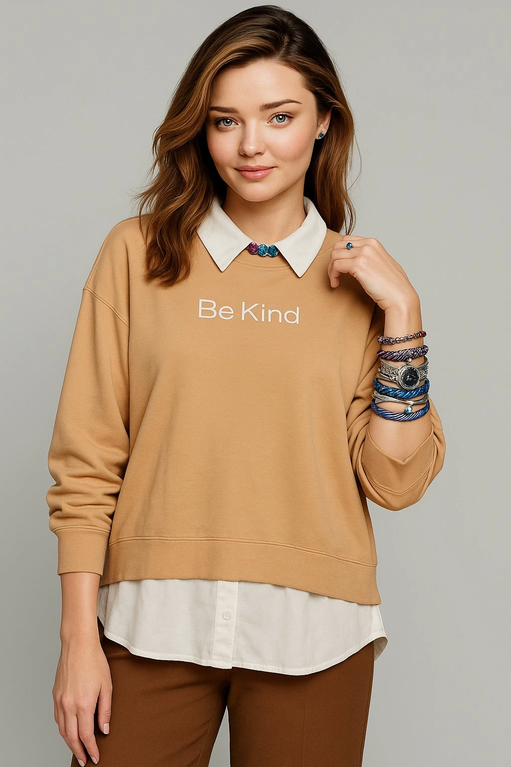 Camel "Be Kind" Baskılı Kadın Sweatshirt