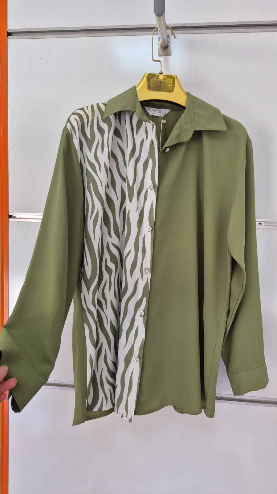 Zebra Desenli Gömlek  yeşil