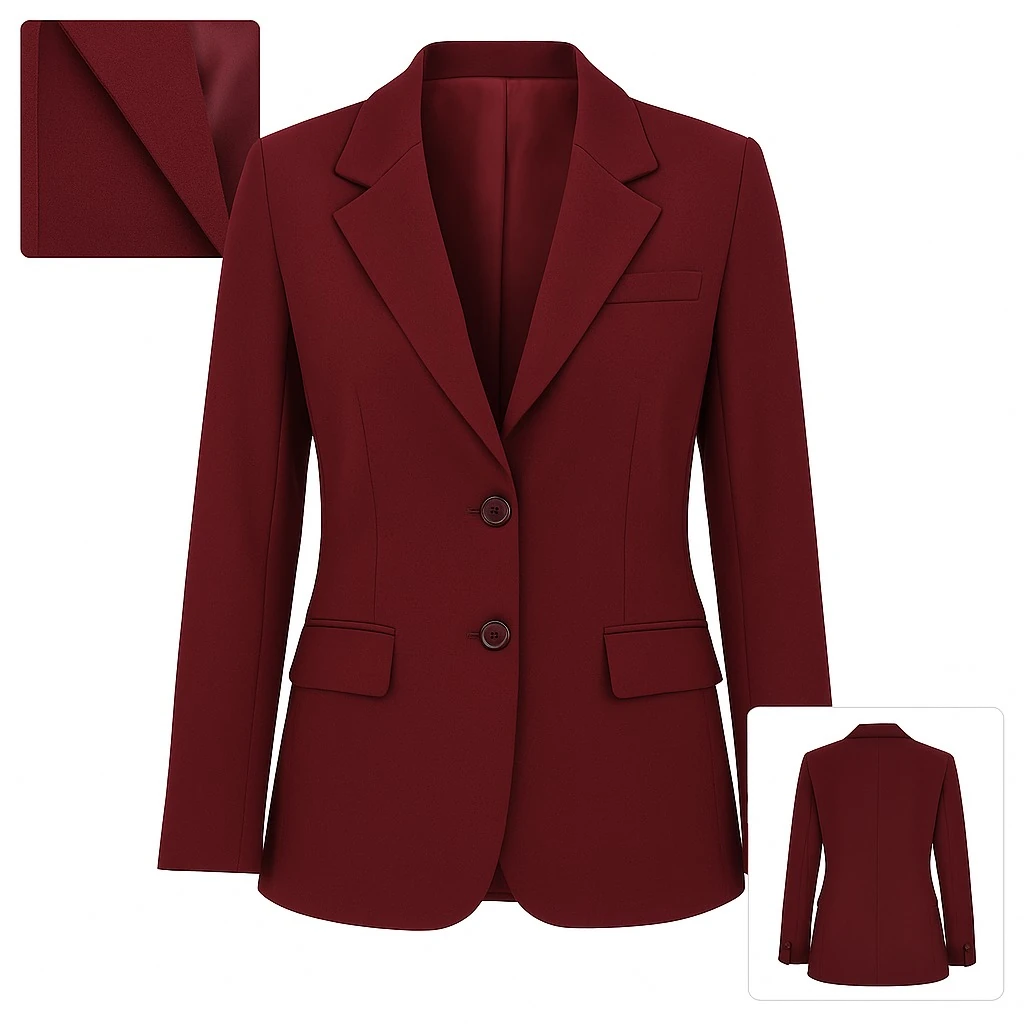 Kadın Klasik Blazer Ceket – Bordo