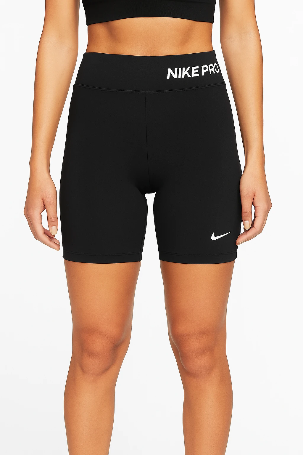 Yüksek Bel Sporcu Şort – Siyah