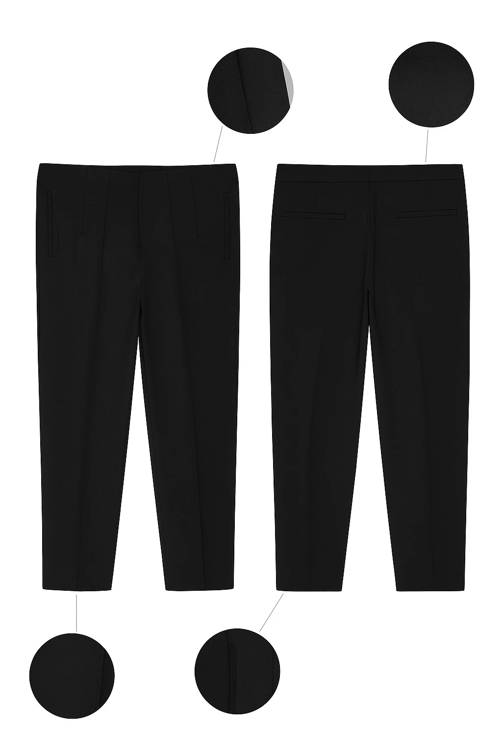 Çimalı Siyah Klasik Pantolon