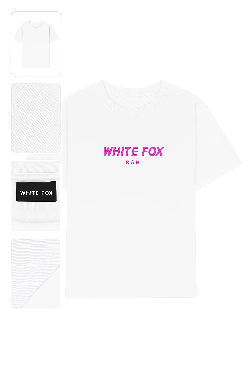 Kadın Beyaz Pembe Yazı Baskılı Bisiklet Yaka Kısa Kollu Tişört