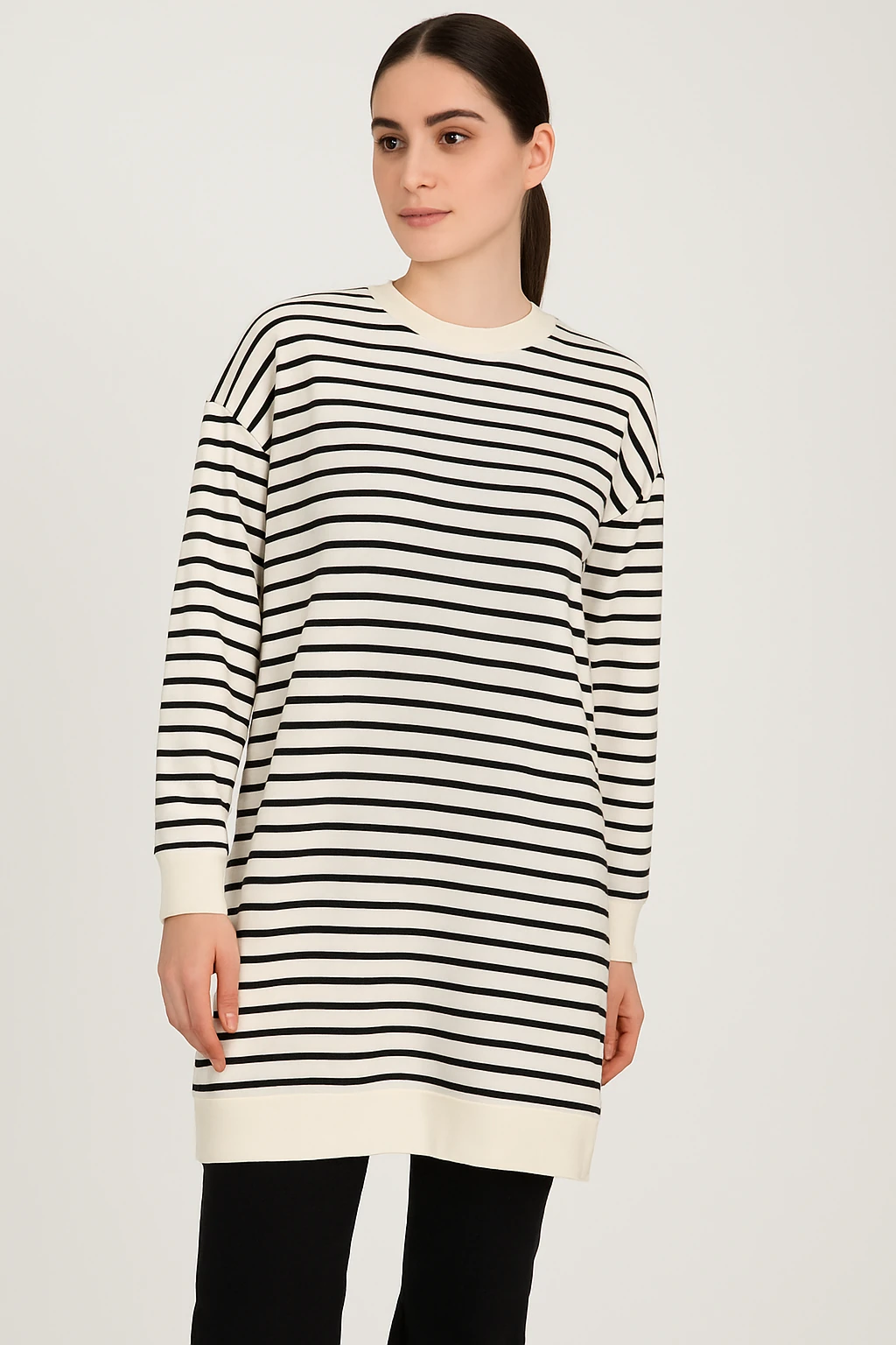 Kadın Çizgili Tunik