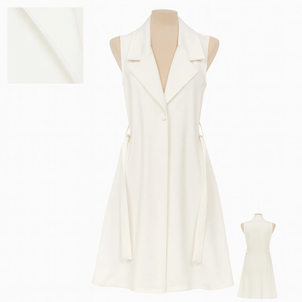 Kadın Uzun Yelek – Ekru