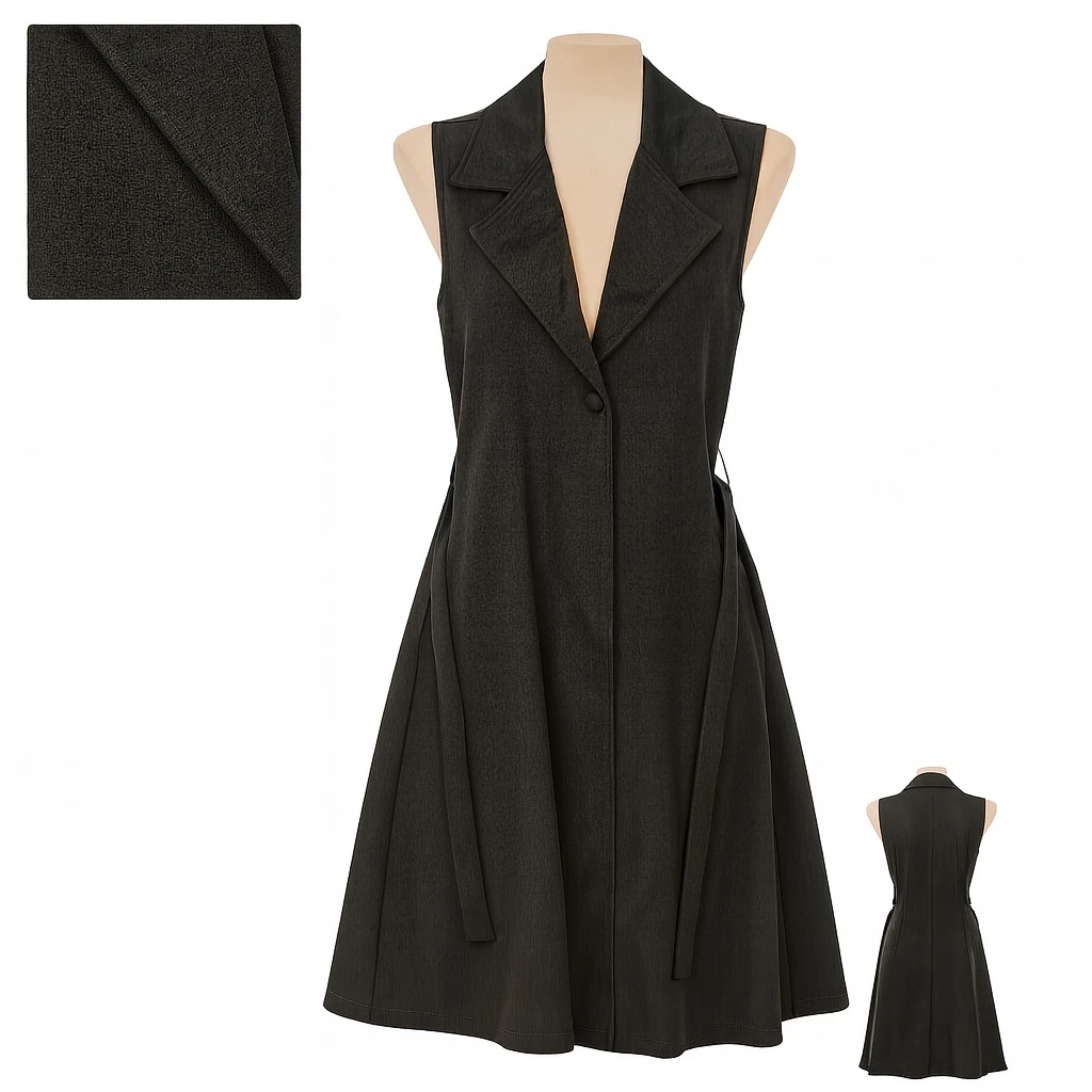 Kadın Uzun Yelek – Siyah