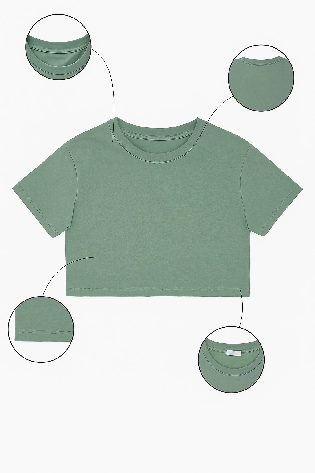 Ada Yeşili Crop Tişört