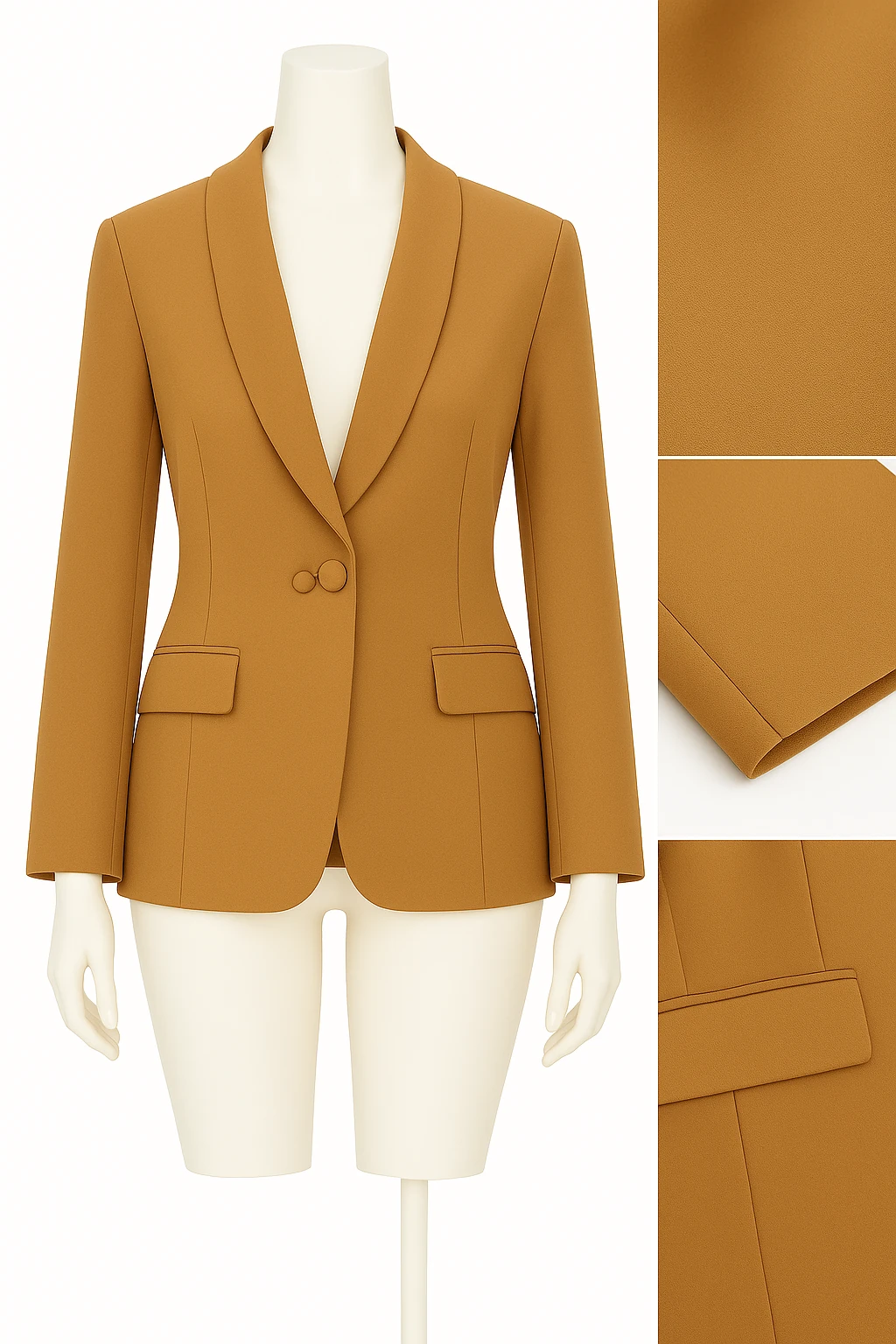 Minimalist Camel Kadın Blazer Ceket