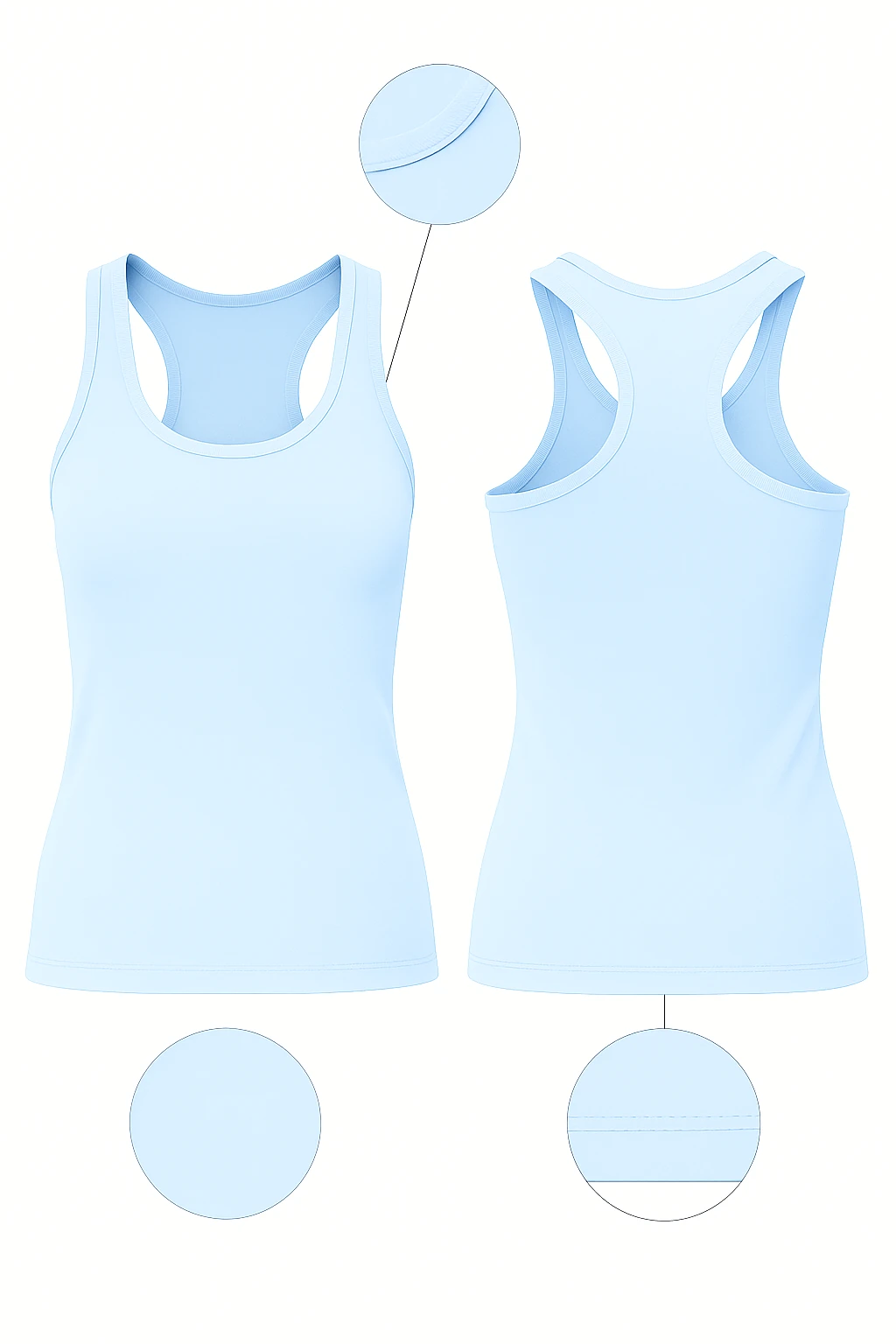 Kadın Atlet Basic Body – Açık Mavi