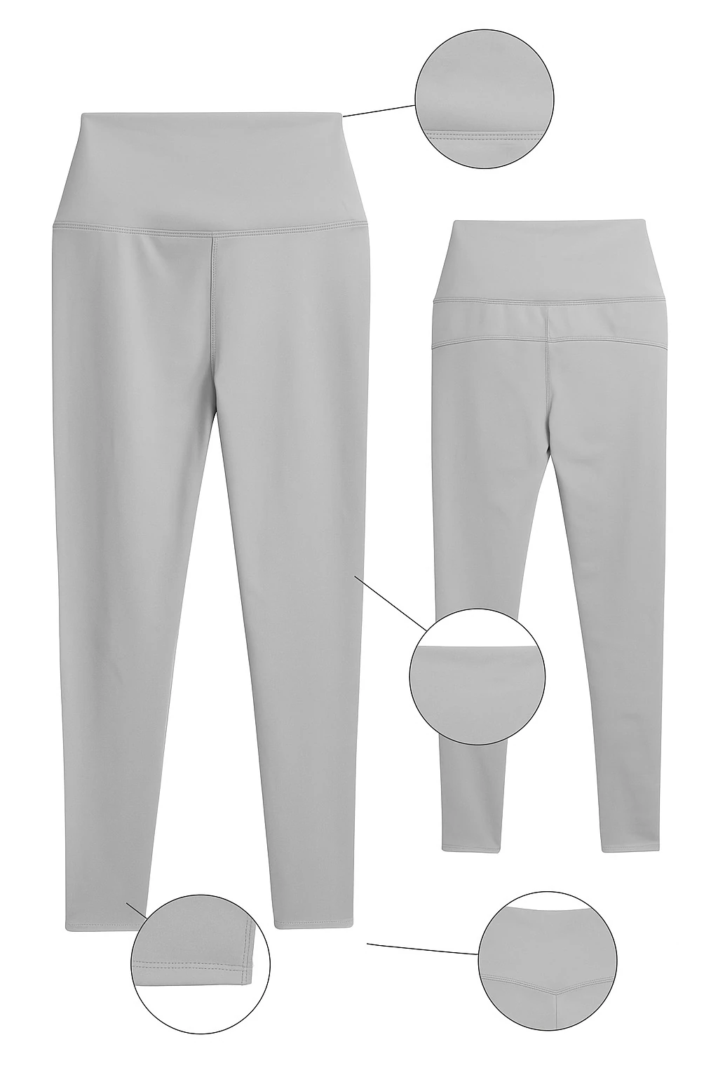 Buz Gri Yüksek Bel Tayt