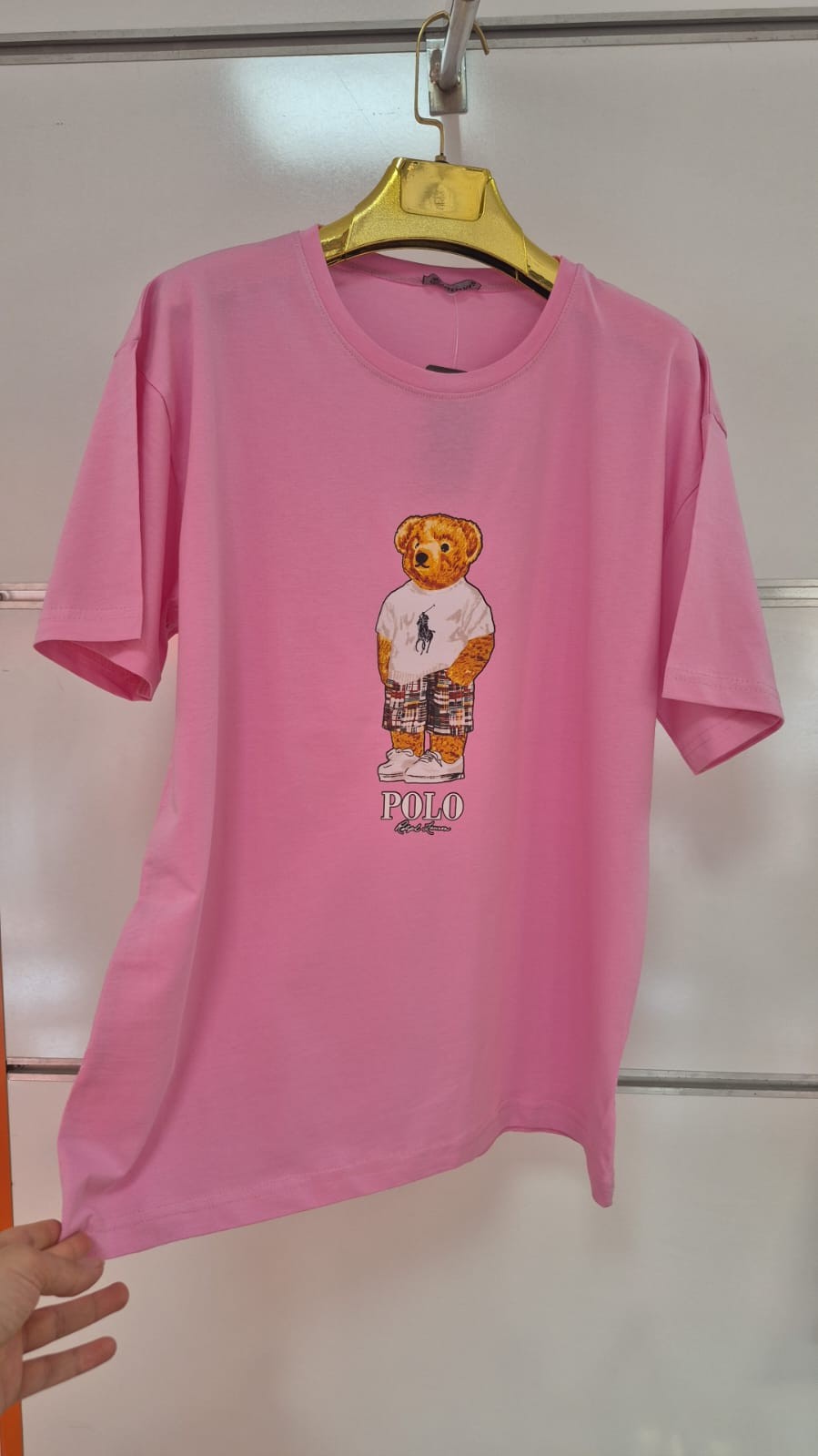 Ayıcık Desenli Pembe Tişört
