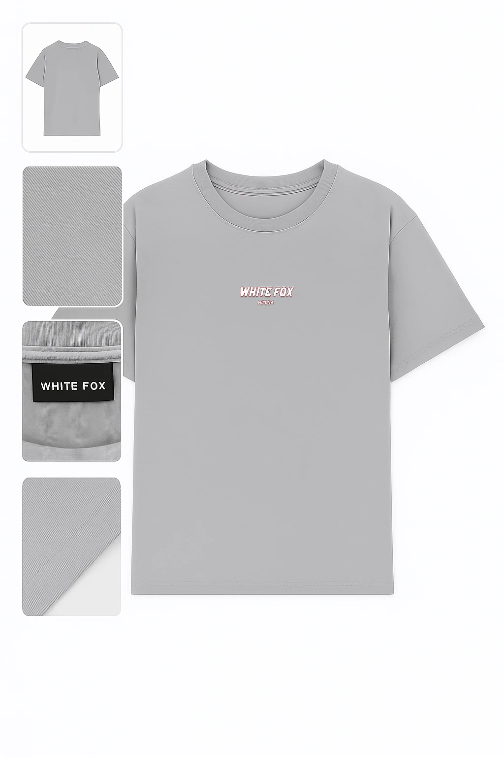 WHITE FOX Nova Unisex Oversize Tişört – Gri