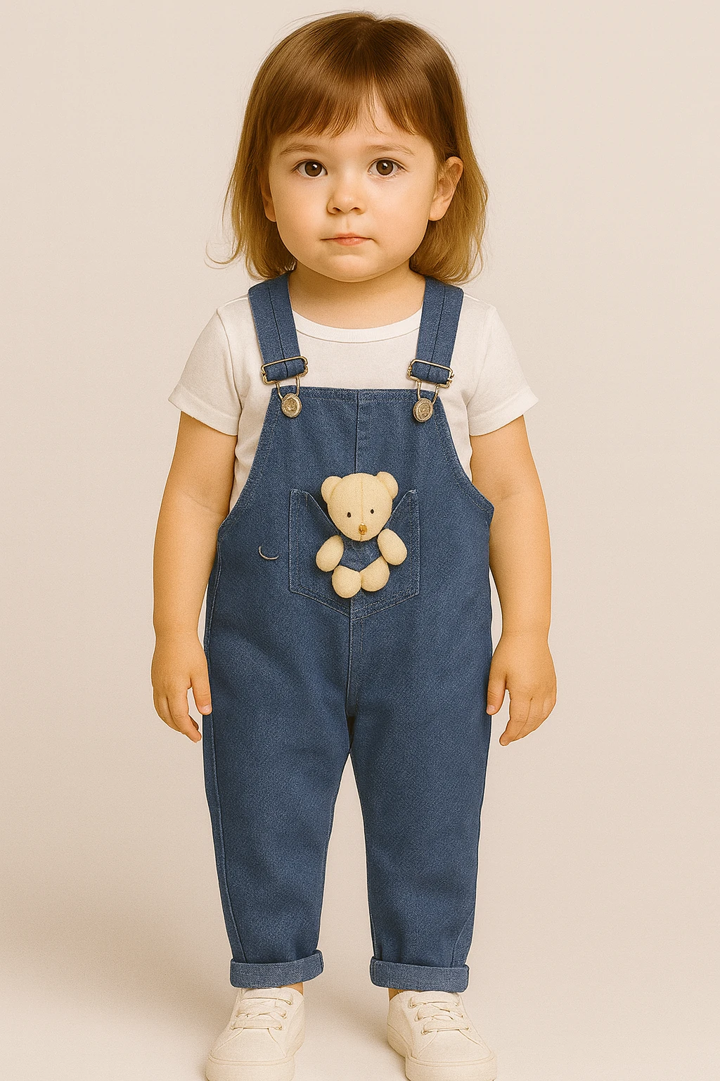 Ayıcık Cep Detaylı Kot Tulum