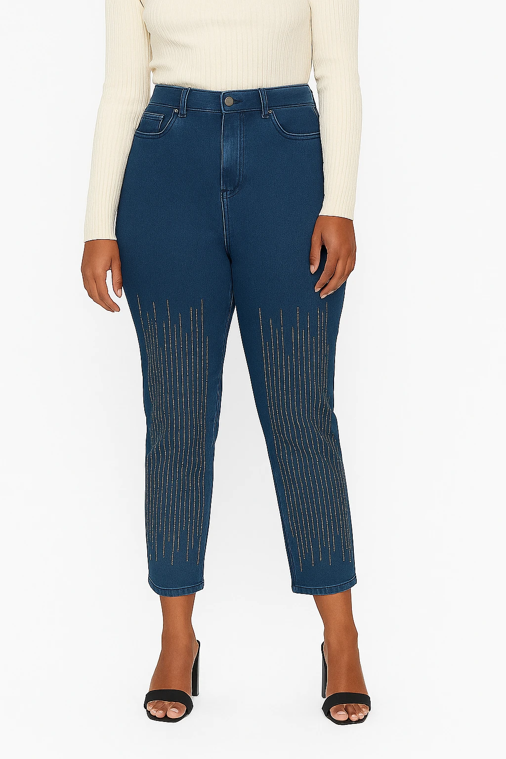 Taş Detaylı Kadın Skinny Jean Pantolon