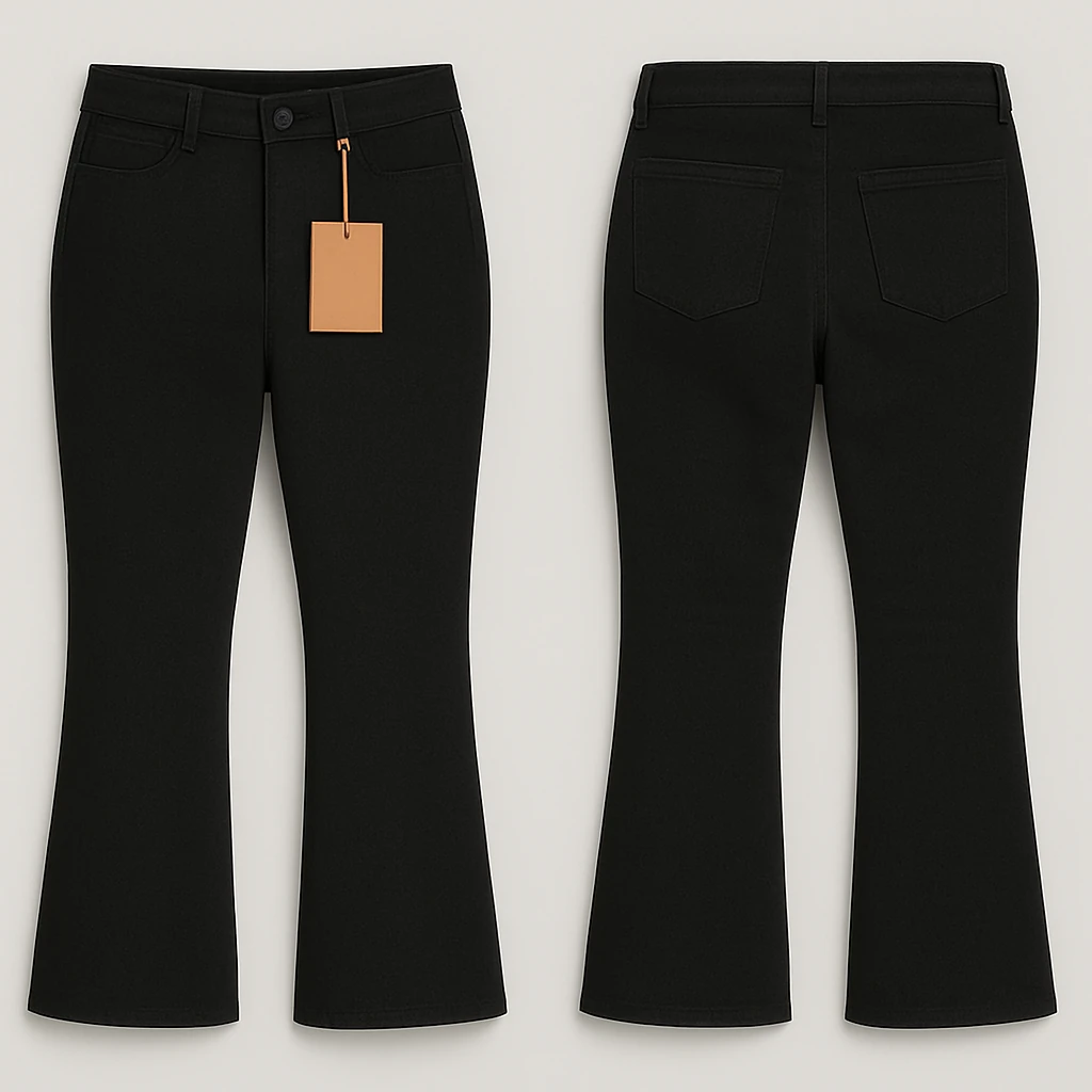 Siyah İspanyol Paça Pantolon