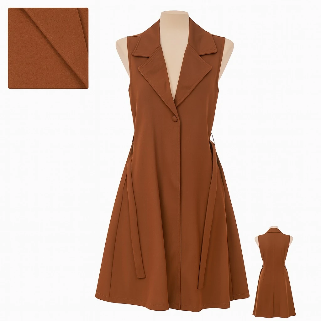 Kadın Uzun Yelek – Kiremit