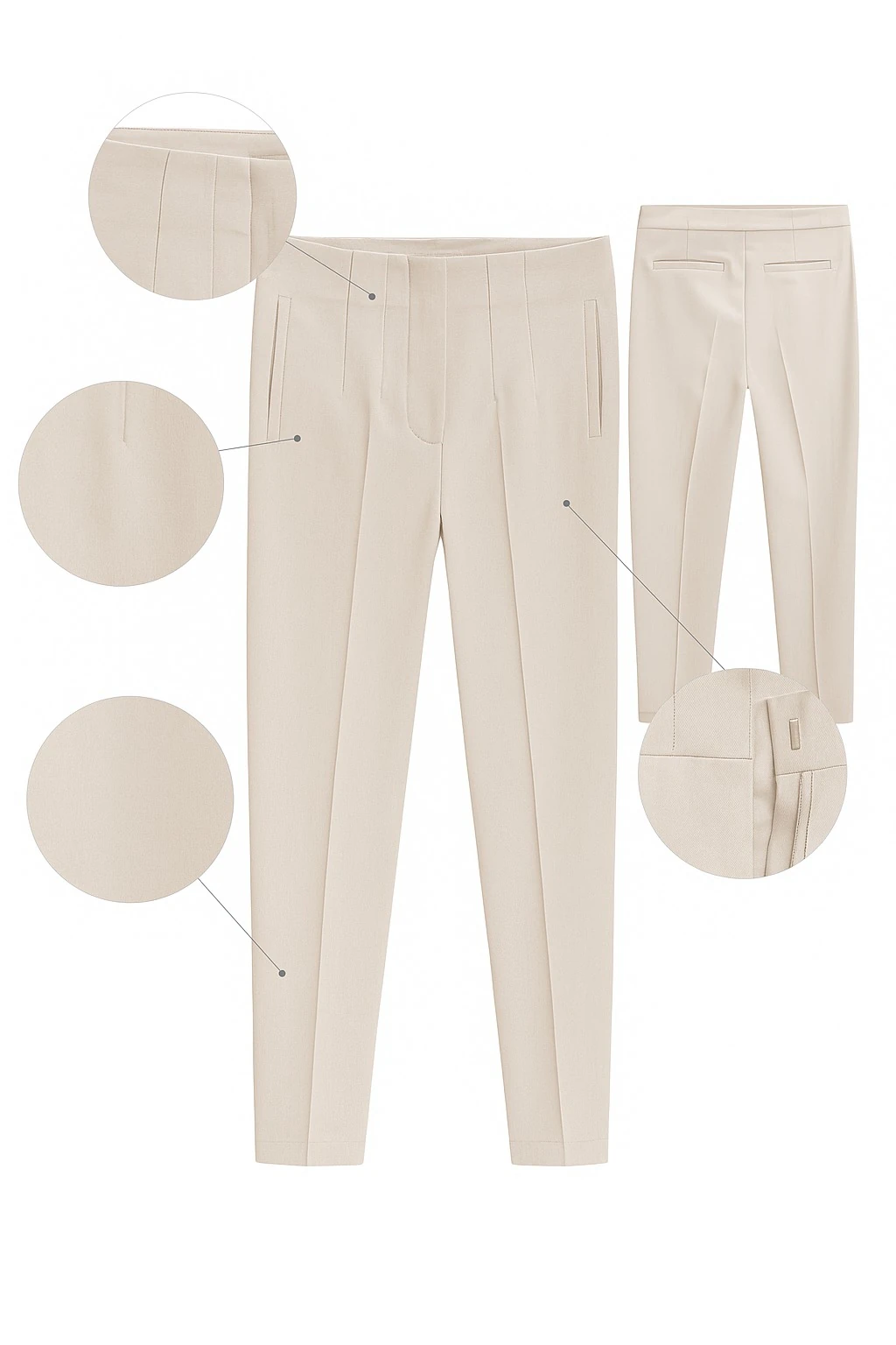 Çimalı Krem Klasik Pantolon