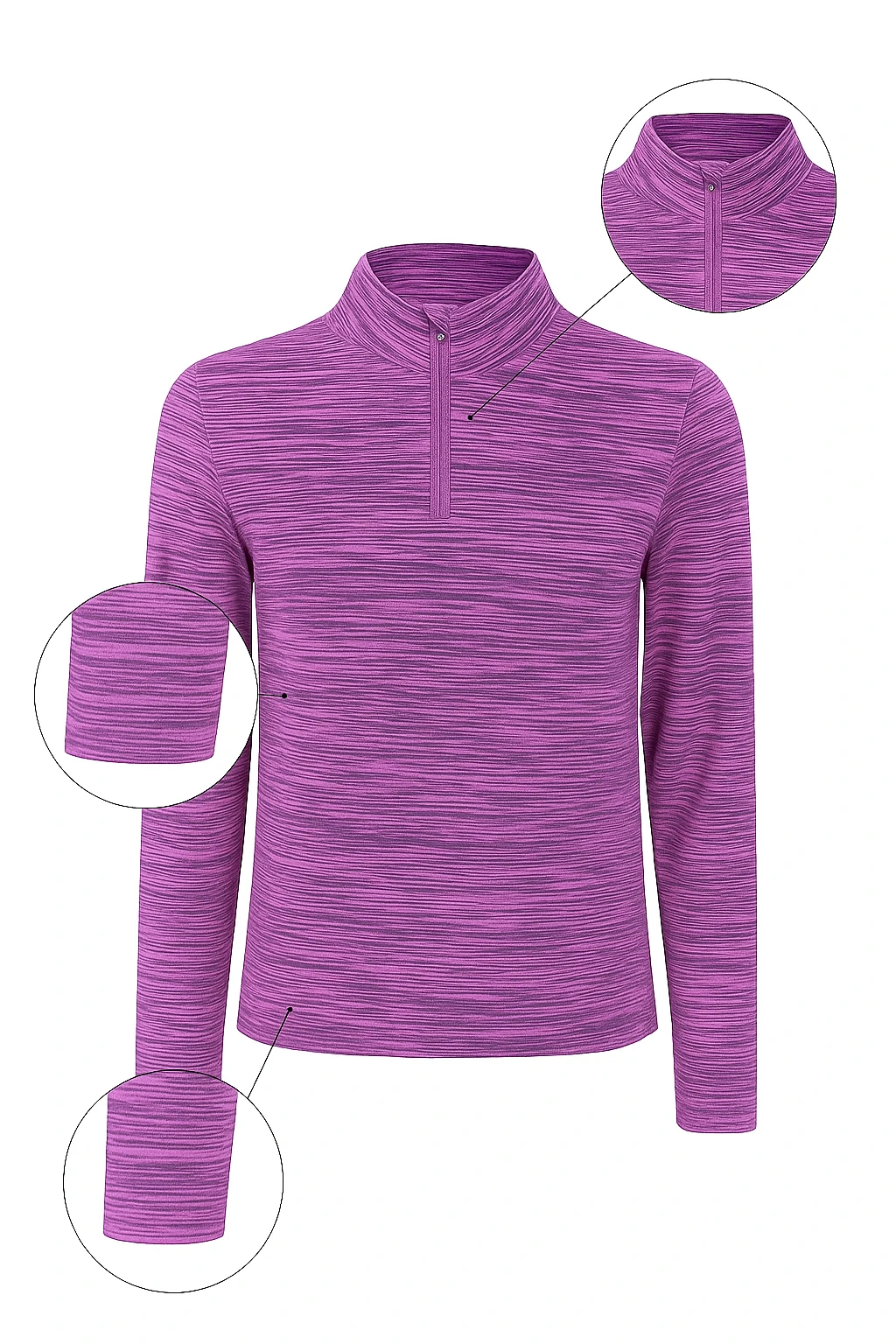 Leylak Moru Fermuarlı Sweatshirt